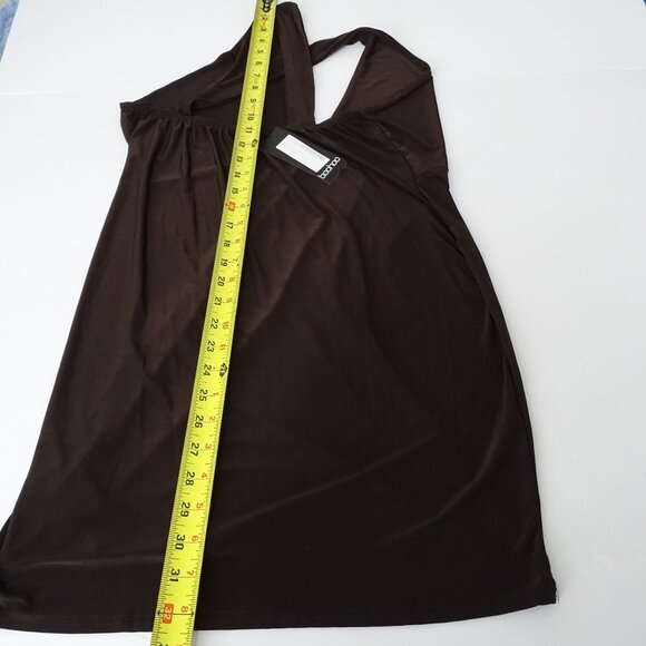 Boohoo Brown Bodycon Sheath Dress Women Size 12 Sleeveless Keyhole Partywear NEW - Picture 10 of 10